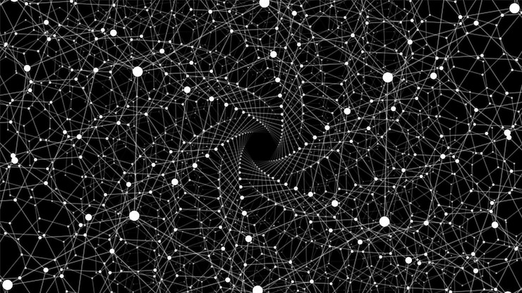 Free Vector vector infinite twisted hexagonal space background.