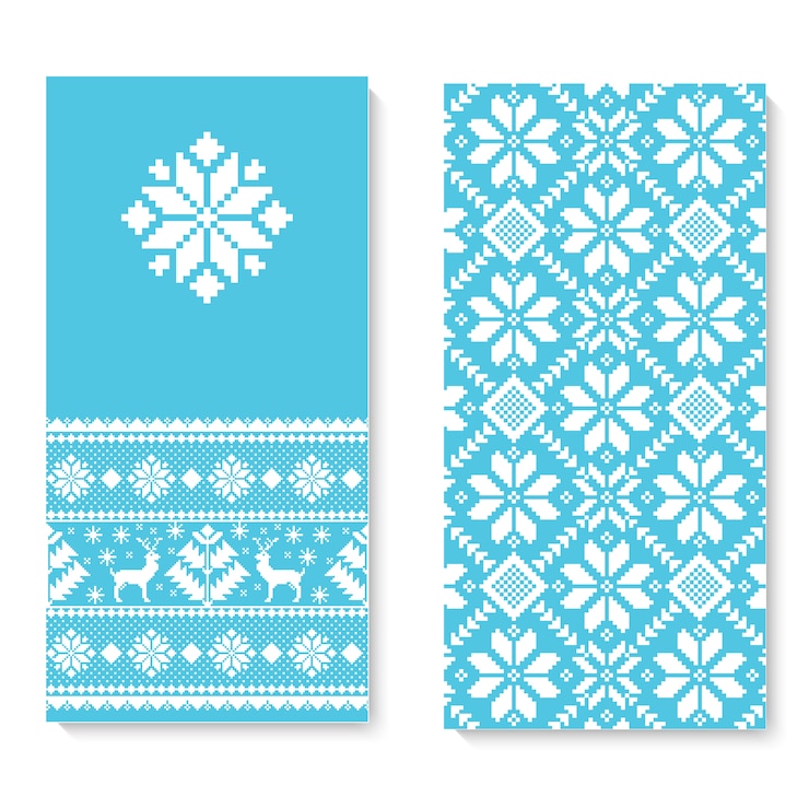 Free Vector vector invitation card with folk pattern ornament.