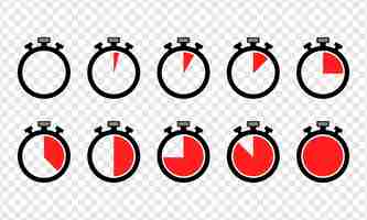 Free vector vector isolated timers icons set