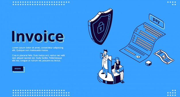 請求書、モバイル決済のベクターランディングページ