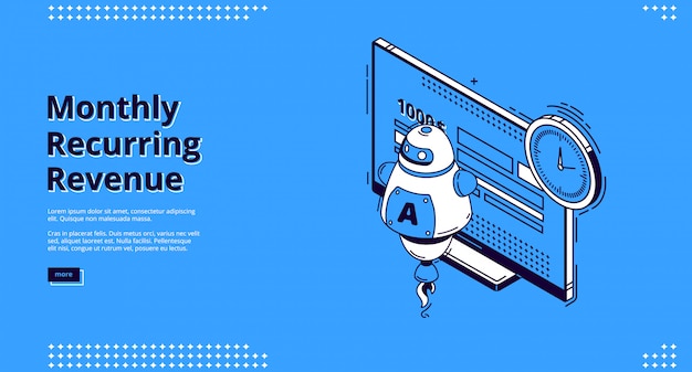 Vector landing page of monthly recurring revenue