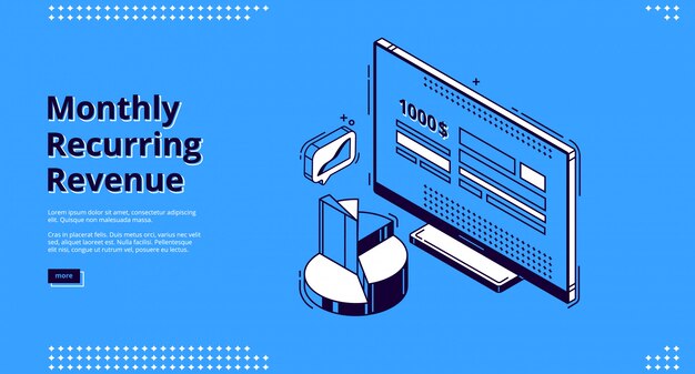 Free vector vector landing page of monthly recurring revenue