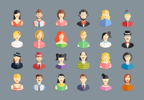 Free vector vector large set of avatars. men and women, young people and girls icons