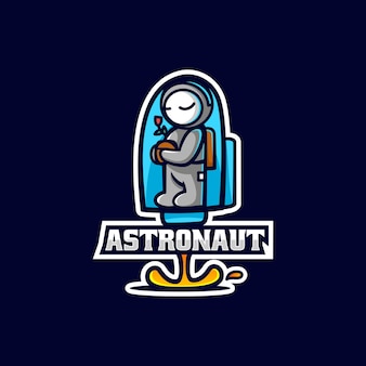 Vector logo illustration astronaut e sport and sport style