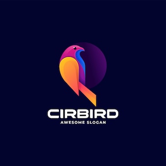 Векторная иллюстрация логотип птицы градиентом красочный стиль