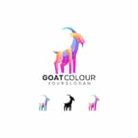 Free vector vector logo illustration goat gradient colorful style