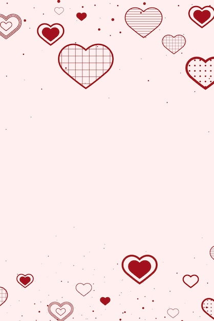 Vector lovely red border decorated with hearts