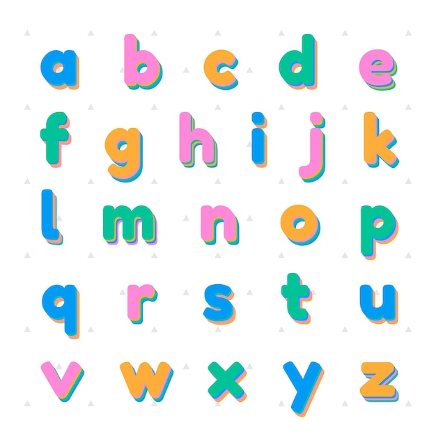 Vector lower case letter set font