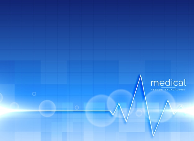 Vector medical background with heartbeat line