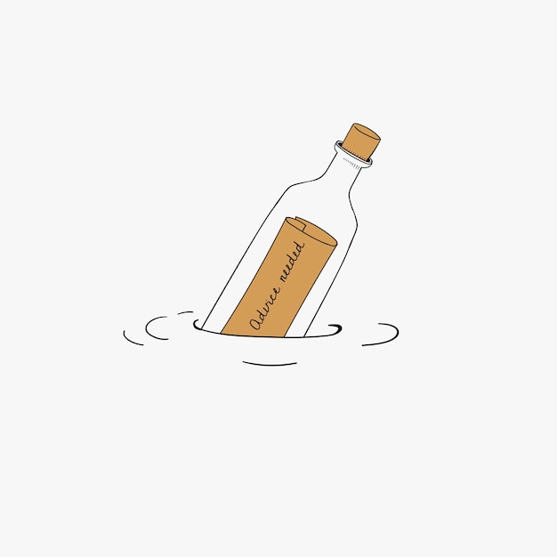 Free vector vector of message bottle