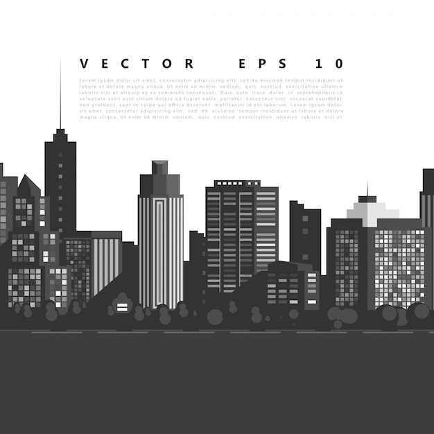 Free vector vector modern city.