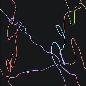 Векторный современный бесшовный фон с красочными ручными абстрактными линиями каракулей