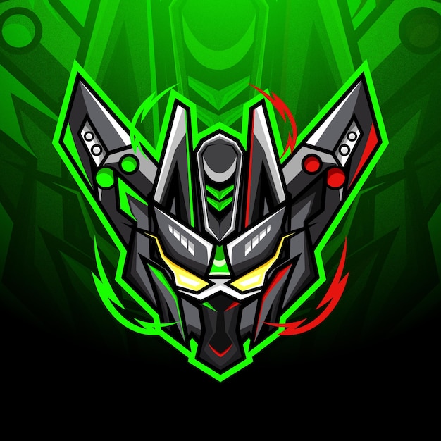 Free vector vector modern transformer robot head mascot logo design