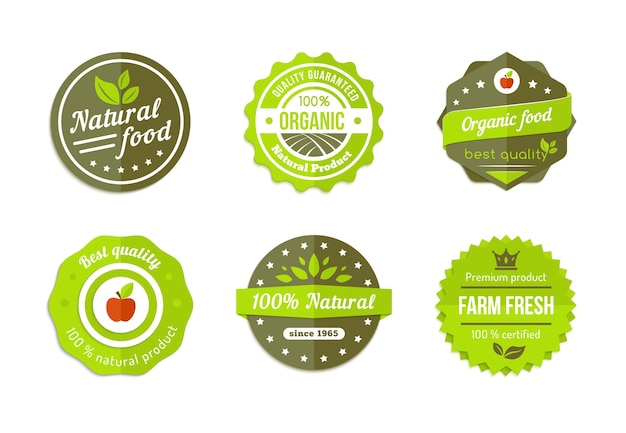 Free vector vector natural organic badges