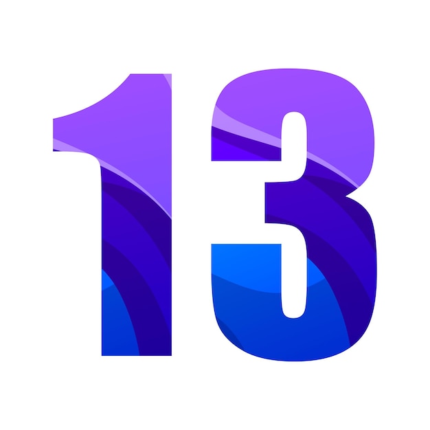 Free vector vector number 13 anniversary gradient edition