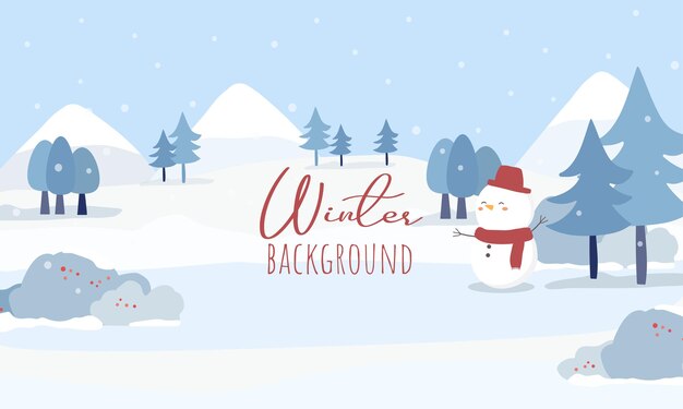 冬の夜の風景とクリスマスイラスト背景 プレミアムベクター