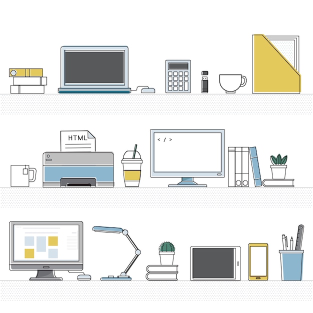 Vector of office supplies