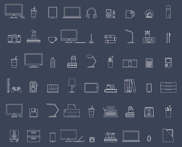 Free vector vector of office supplies