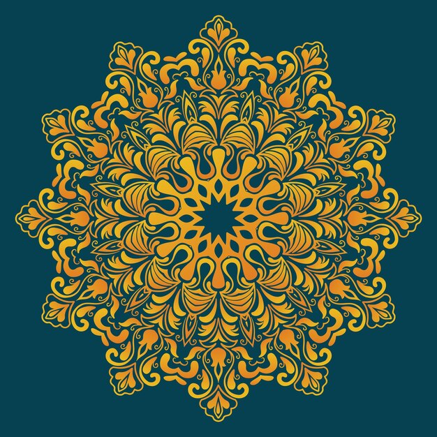 ダマスク織と唐草模様の要素を持つベクトル装飾用ラウンドレース。一時的な刺青スタイル。伝統的な装飾をオリエンテーションします。 Zentangleのような丸い色の花飾り。