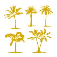 Vector palm contours isolated on white. illustration set