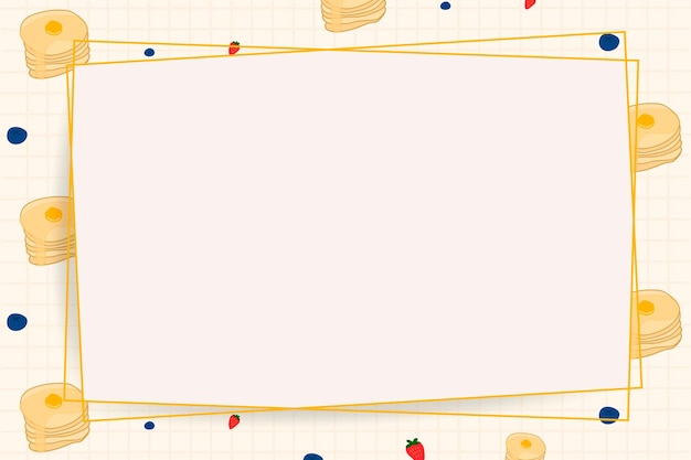 Vector paper frame on food pattern background