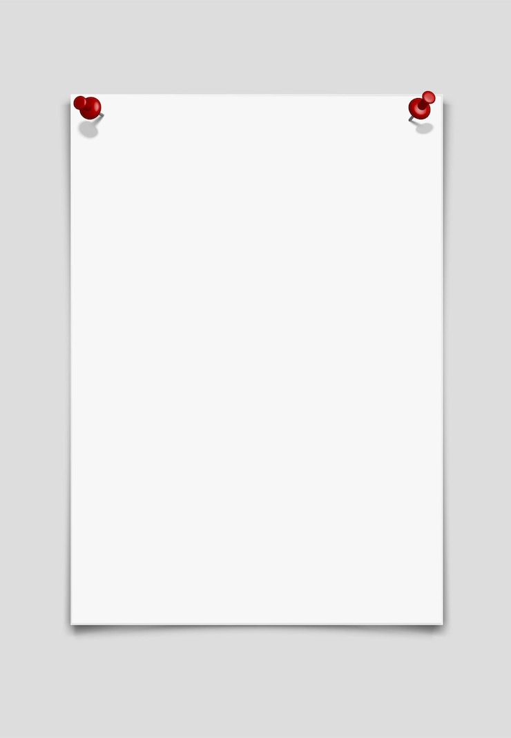 Free Vector vector paper sheet isolated on gray background with red pins