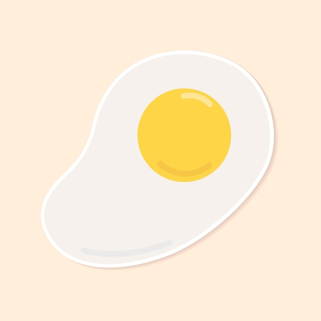 벡터 파스텔 계란 음식 만화 스티커