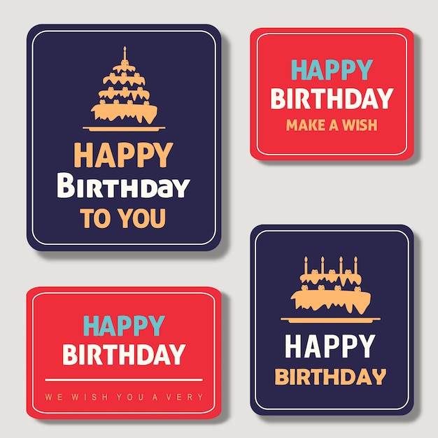 Vector pattern birthday cards