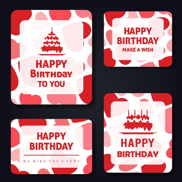 Free vector vector pattern birthday cards