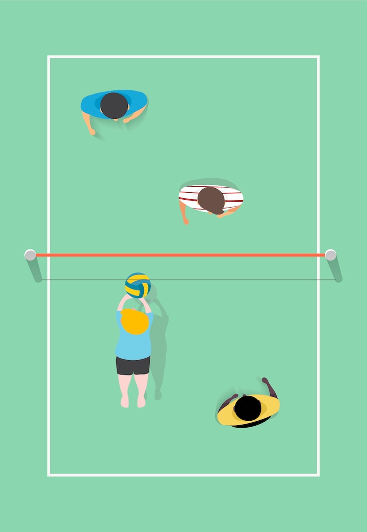 Free Vector vector of people playing volleyball 