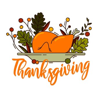 Vector postcard or banner with thanksgiving quote