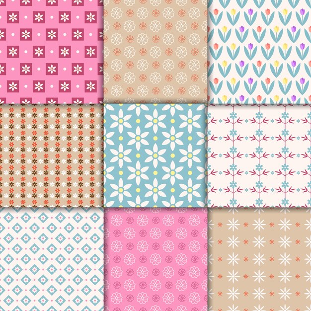 Vector pretty pastel seamless patterns. Endless texture for wallpaper