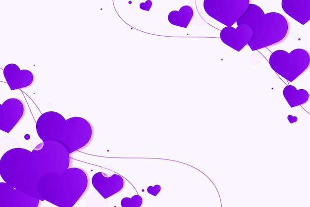 Get the Stunning Vector Purple Heart Side Border Background