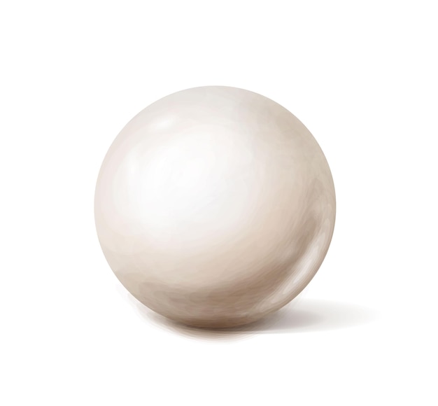 Vettore gratuito illustrazione dell'icona realistica di vettore. perla di mare bianca isolata su sfondo bianco.