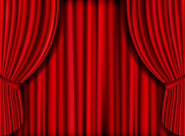 Vector realistic red curtain for product launches