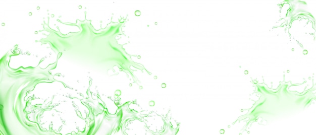 Vector realistic splash of green tea or lime juice