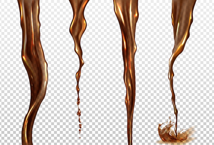Free Vector vector realistic splash and stream of cola or coffee