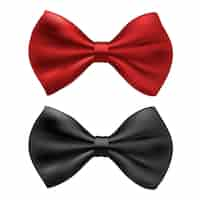 Free vector vector red and black bow ties isolated