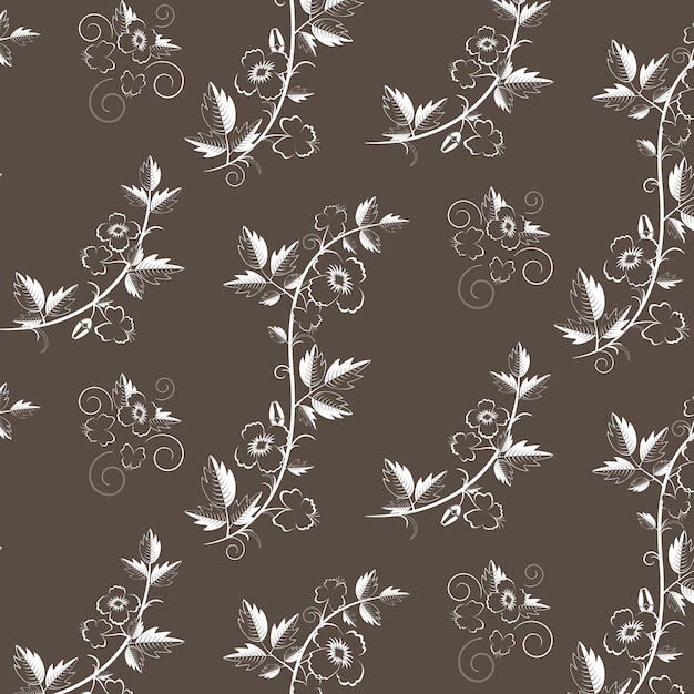 Vector retro floral pattern with flowers