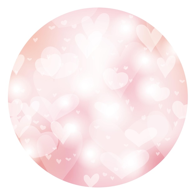 Free vector vector round background with translucent heart shapes for valentines day, mothers day, and bridal.