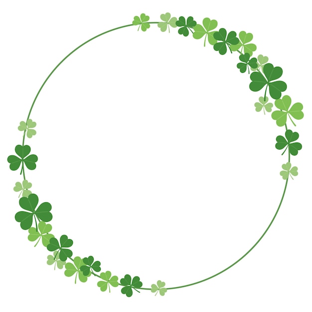 Free vector vector round clover frame illustration for st. patricks day.