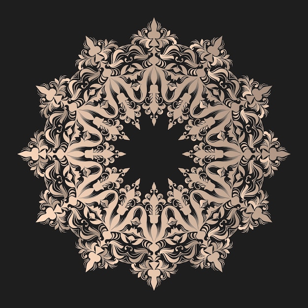 Бесплатное векторное изображение Вектор круглое кружево с элементами дамасской стали и арабески