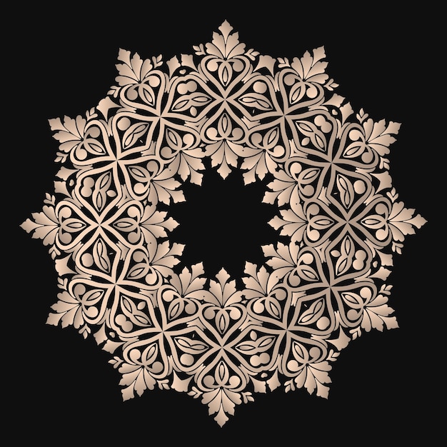 Vector round lace with damask and arabesque elements mehndi style orient traditional ornament