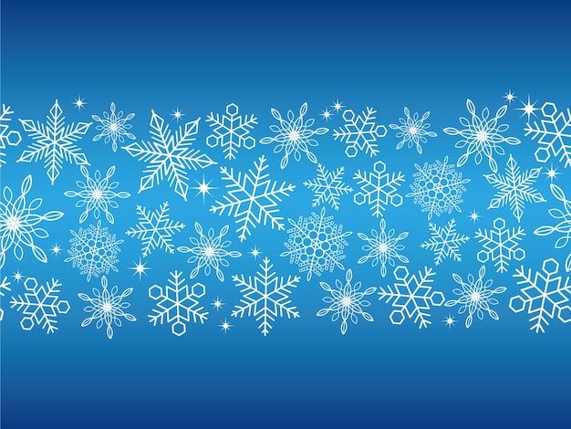 Free Download: Vector Seamless Abstract White Snowflake Background on a Blue Background