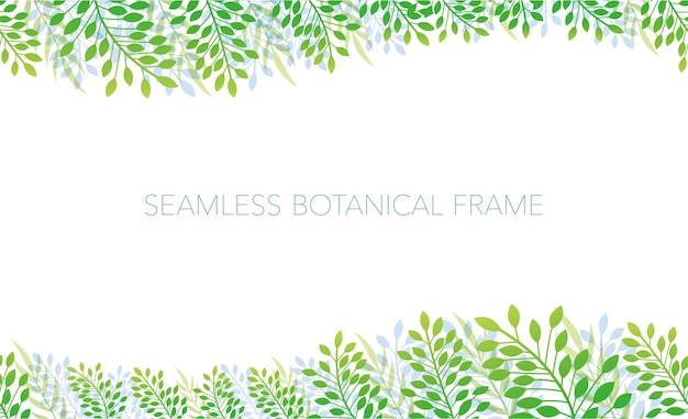 Vector seamless botanical background with text space. horizontally repeatable.