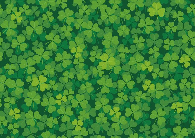 vector seamless clover background for st. patricks day. horizontally and vertically repeatable.