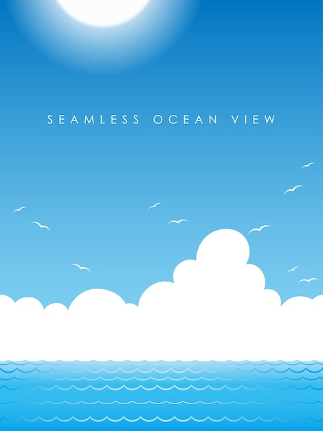 Vector seamless ocean view