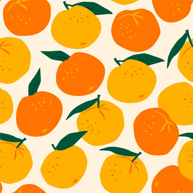 Vector seamless pattern with mandarins