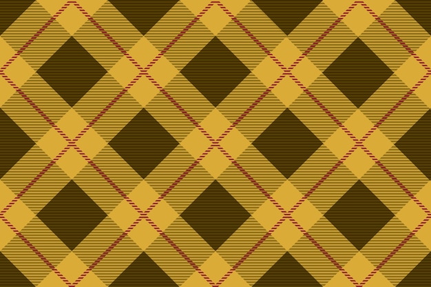 Vector seamless yellow tartan plaid illustration horizontally and vertically repeatable