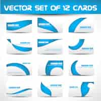 Free vector vector set of 12 business cards